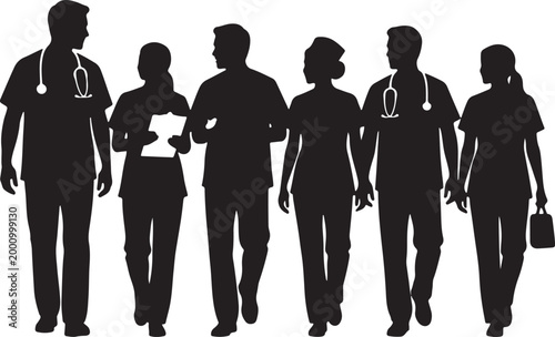 Construction workers and engineers silhouette set featuring builders with hardhats tools blueprints shovels and ladders isolated on white background vector illustration collection