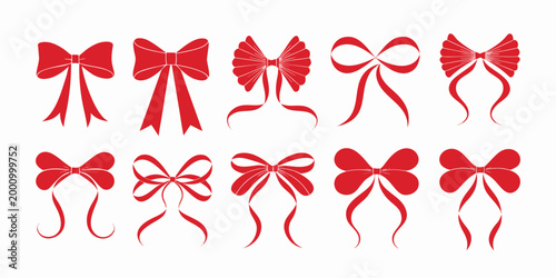 red bows collection on white background high quality professional detailed modern elegant