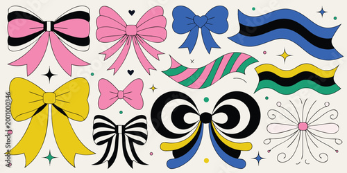 colorful bows and ribbons on light background high quality professional detailed modern