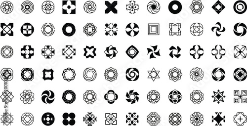 Abstract geometric mandala patterns collection Vector