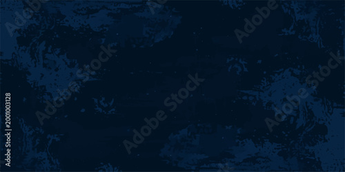 Dark Blue Grunge Texture Background with Abstract Brush Strokes and Rough Distressed Concrete Surface, Vintage Cement Wall Pattern for Artistic Design, Banner and Wallpaper.