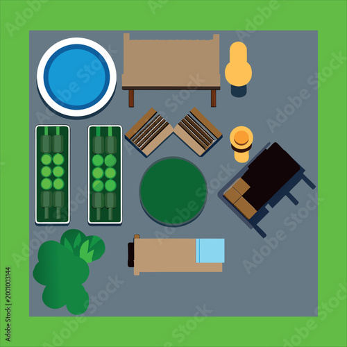 Architect construction engineer creating process top view