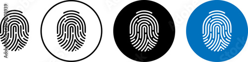 fingerprint identification security concept flat design vector illustration