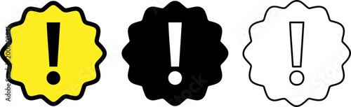 Exclamation Mark Warning Alert Badge Icon Set