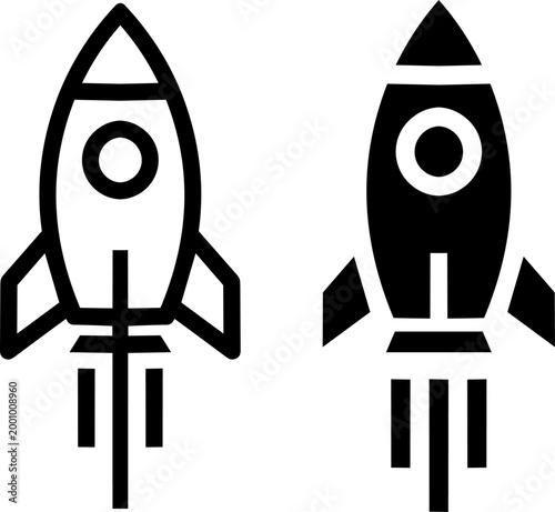 futuristic rocket ships launching vector illustration