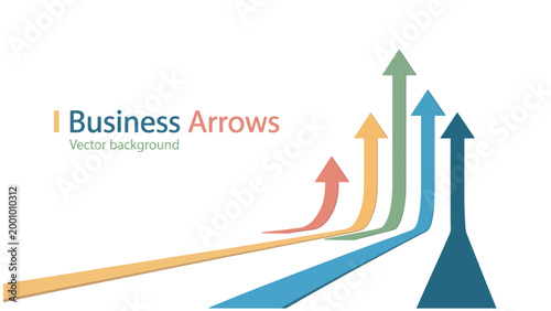 Colorful ascending arrows symbolizing business growth, progress, and upward financial trends.
