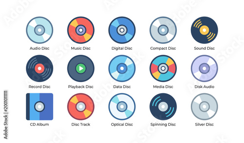 Disc icons displayed in a grid on white background