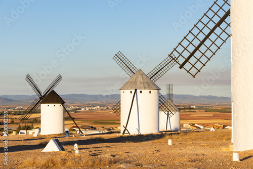 Traditional windmills standing in Campo de Criptana La Mancha