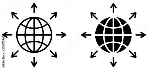 Fotografija global network expansion line icon