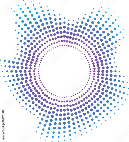 Abstract halftone sunburst Sound equalizer icons with lines and dots, gradient neon circular sound wave frames. Vector isolated design elements.