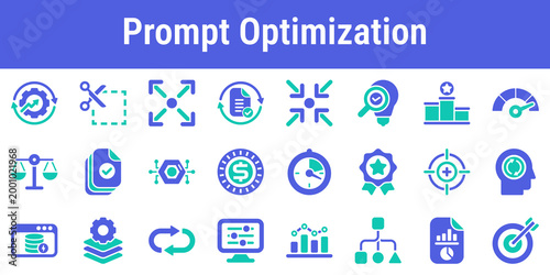 Photography Commercial icon set for rewriting trimming ranking and balancing prompt quality
