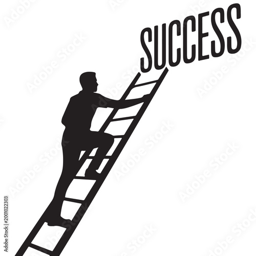 silhouette of person climbing ladder towards success text high quality professional detailed modern elegant stylish clean crisp vibrant colorful digital creative
