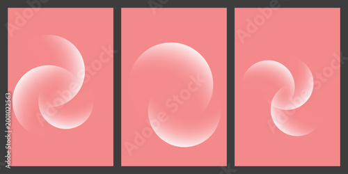 A Minimalist Abstract Poster Trio in Soft Coral
