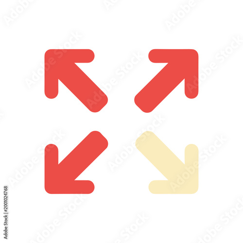 Set of colorful arrows pointing in different directions isolated on white background vector illustration