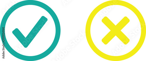 Check mark and cross icon Vector