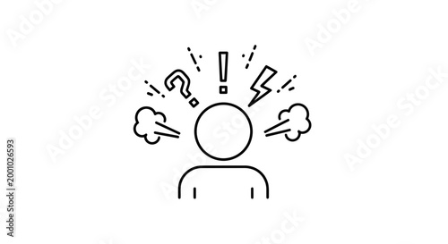 Overwhelmed mind a conceptual illustration of stress anxiety and mental overload