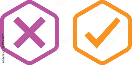 Check and cross sign icons Vector