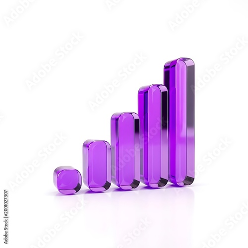 Purple crystal bars in a rising graph