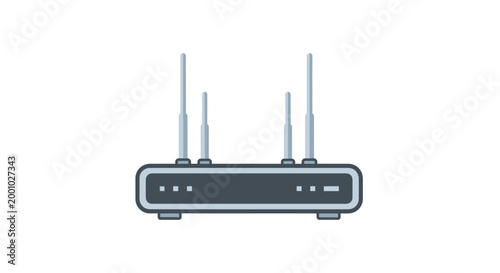 Wireless router icon flat vector illustration on white background