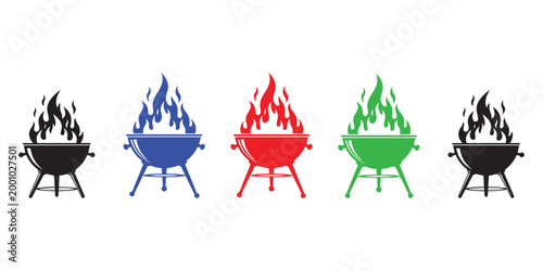 Colorful barbecue grills illustration a vibrant summer cooking scene