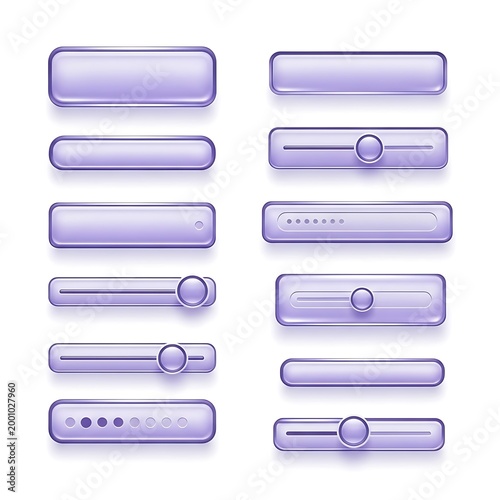 Purple glassy buttons and sliders