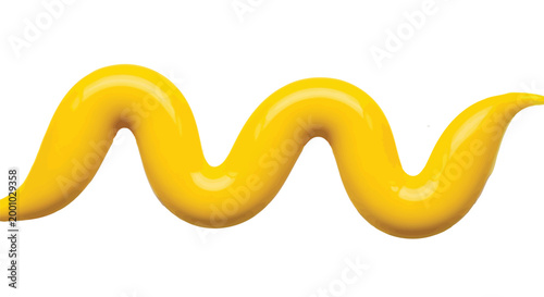 Abstract yellow wave graphic illustration with smooth glossy texture and clean design