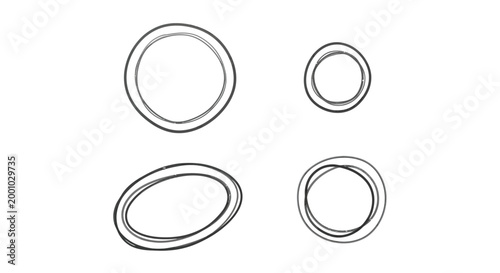 Hand drawn circle shapes collection in a minimalist style for your creative digital graphic design projects