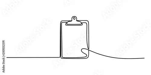 Clipboard drawing in a continuous single line style