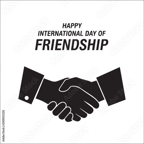 Happy International Day of Friendship Vector Illustration with Handshake Silhouette