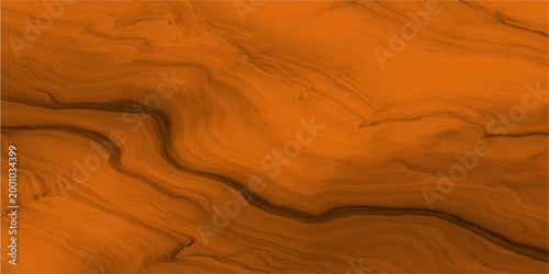 A close-up view of an abstract design, with sweeping curves of warm orange tones and a rich, textured appearance. The piece offers a sense of depth and fluidity.