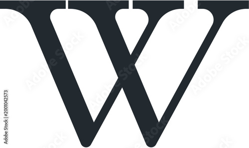 Dark blue 'w' logo on a white background wikimedia foundation symbol knowledge sharing information sharing free knowledge