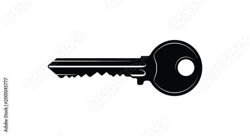 Black silhouette of a classic key symbol of access and security
