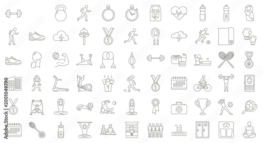 Obraz premium Various icons on white background.