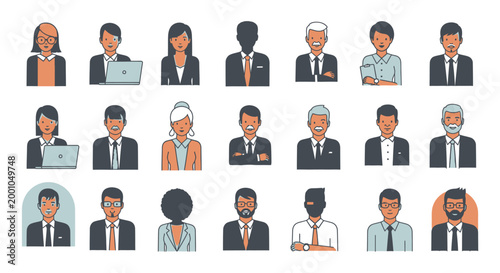 Diverse business people in suits.