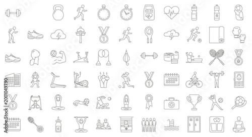 Various icons on white background.