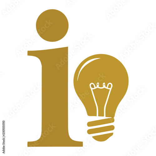 Information, idea, lightbulb, icon, symbol, golden, vector
