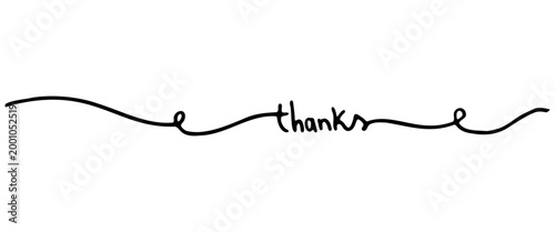Handcrafted “Thanks” Lettering Bold Organic Line Art in Black Ink