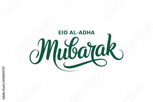 Eid Al Adha Mubarak Typography Vector Islamic Calligraphy