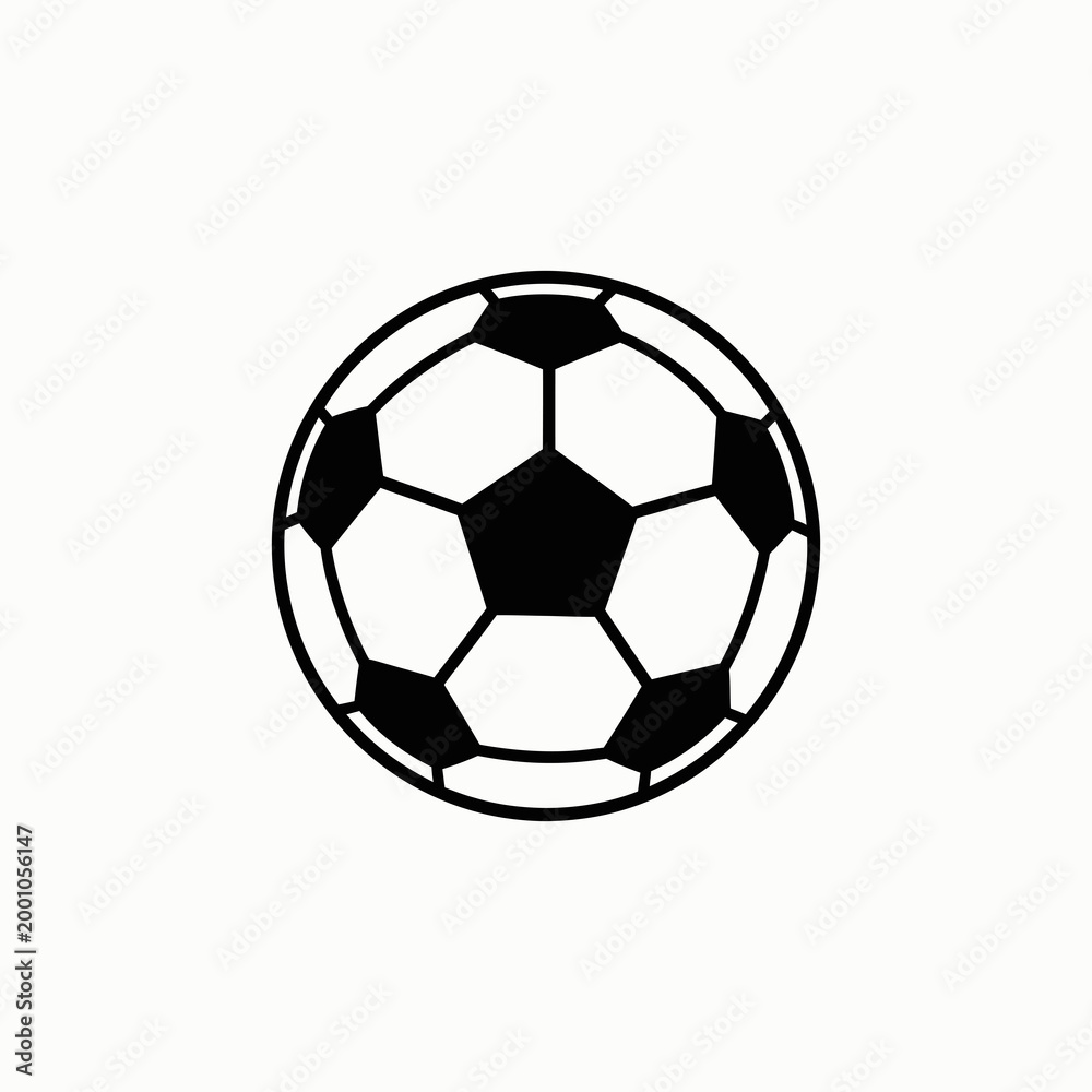 Fototapeta premium Classic black and white soccer ball icon isolated on white background