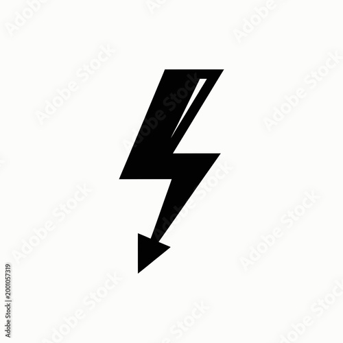 Free Download Bold lightning bolt arrow icon isolated on white background - GFXLoad