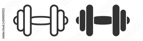 dumbbell icons vector set fitness equipment gym strength training on transparent background