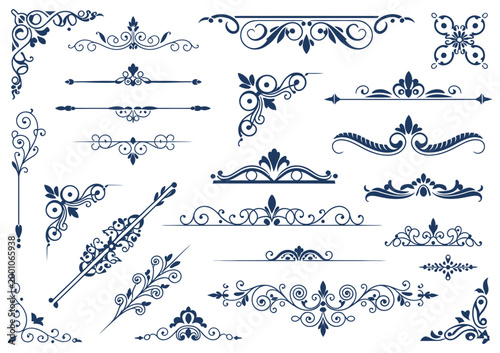 Vintage Ornamental Frame Collection, Decorative Scrolls, Calligraphy Swirls, and Floral Motifs for Wedding Invitations, Greeting Cards, Menus, Certificates, and Elegant Graphic Design.