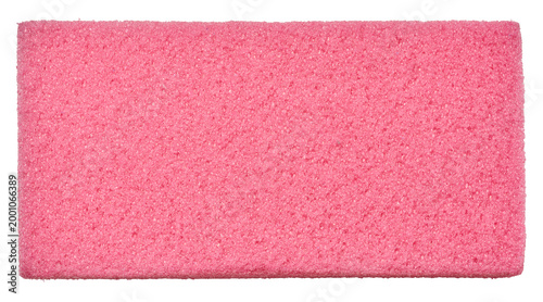 Bild auf Leinwand Pink rectangular pumice stone with a porous texture on an isolated background, d