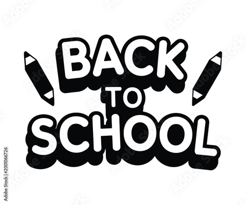 Back to school typography design, bold and playful vector illustration with festive lettering and educational graphic elements for school season celebration, student promotion, and academic branding