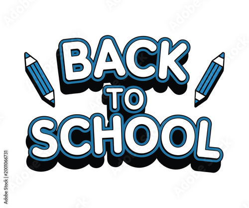 Back to school typography design, bold and playful vector illustration with festive lettering and educational graphic elements for school season celebration, student promotion, and academic branding