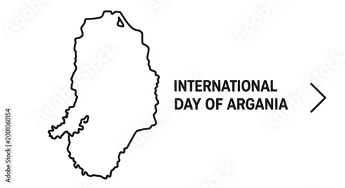 map outline of argania region with international day text high quality
