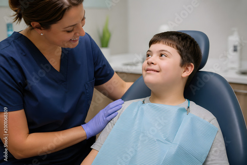 Special Needs Pediatric Dentist Visit – Child with Autism or Down Syndrome Receiving Gentle Dental Care