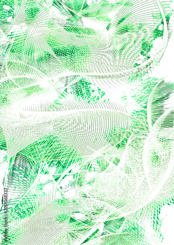 minimalist green monochrome abstract pattern with flowing organic shapes and soft texture