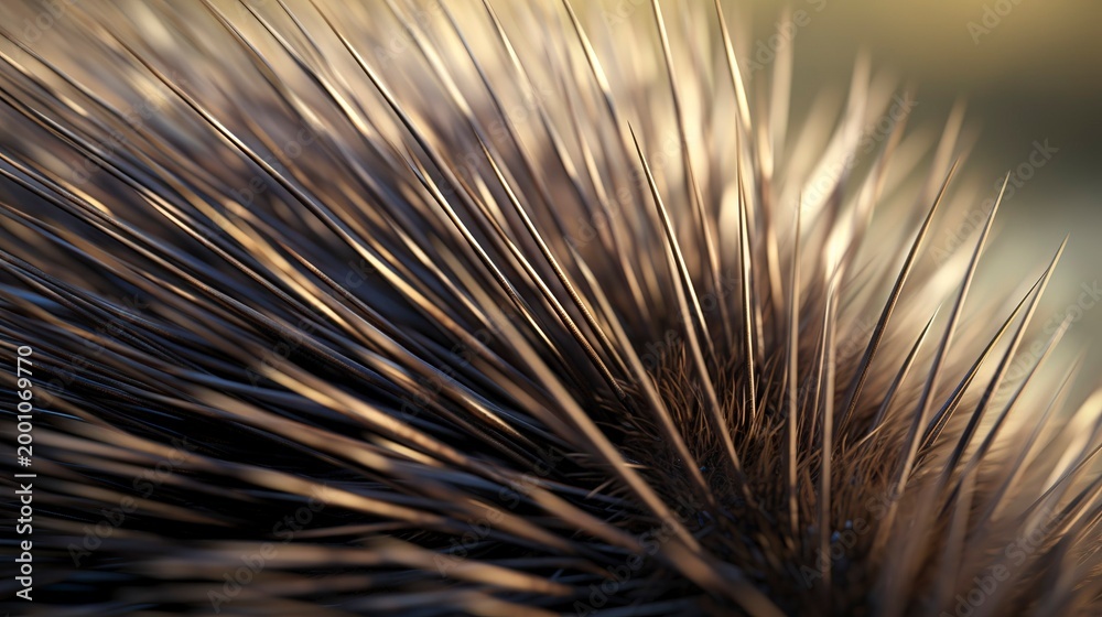 Naklejka premium A photo of a porcupine's quills.
