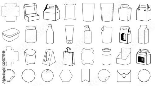 Pop Display Stand Tezgah Ustu Retail Icons - 24 Packaging Design Vector Icons and Templates